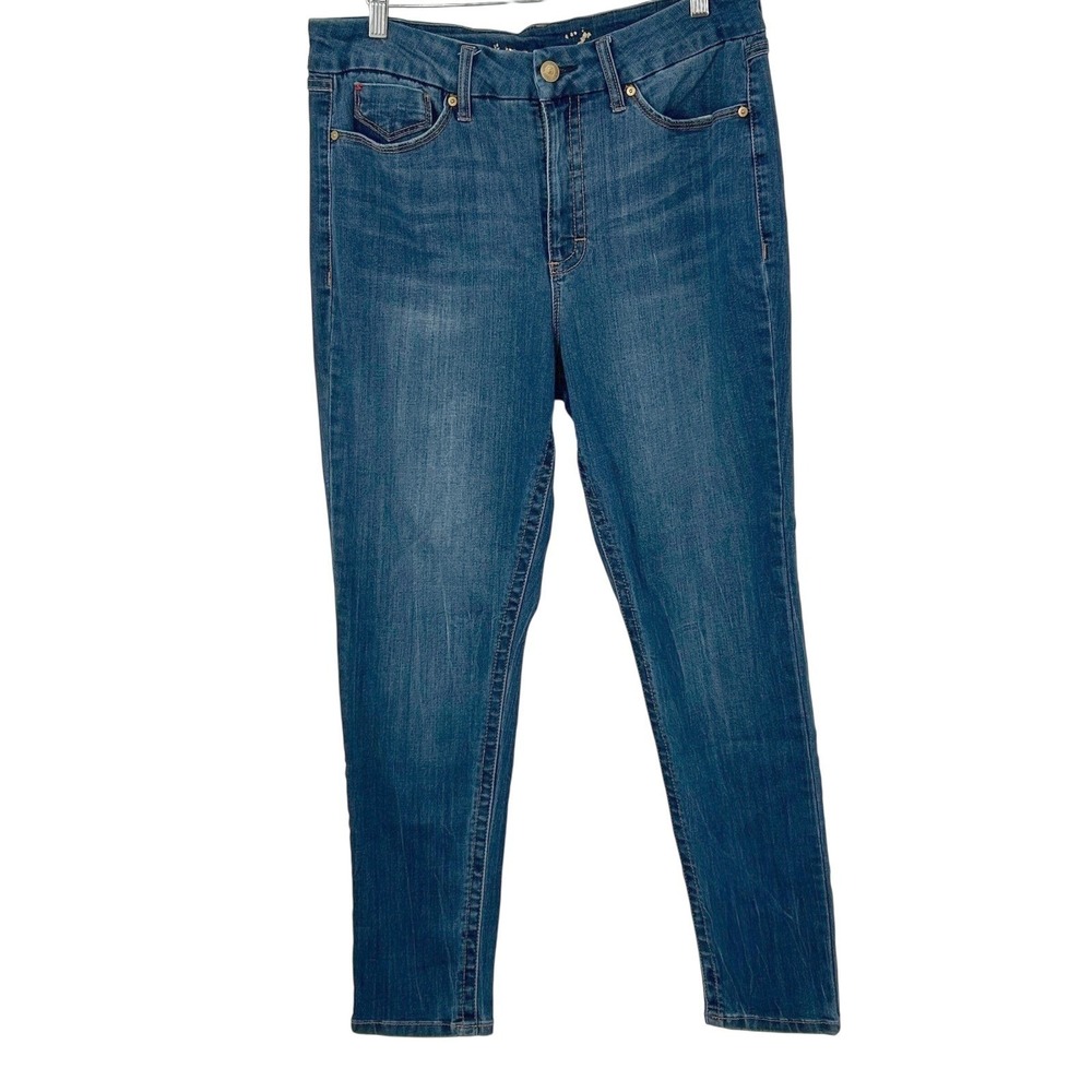 Seven7 Womens Skinny Jeans 16 Blue Tummyless High Rise Stretch Denim Minimalist